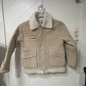 Vintage 725 Originals Shearling‎ Jacket – Y2K aviator neutral suede look